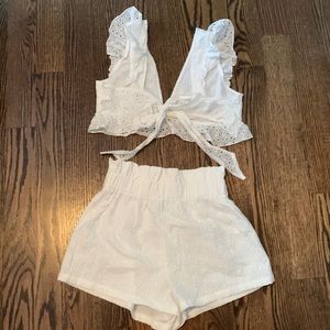 White two piece matching set